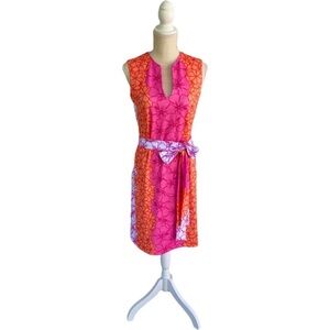 NWOT Women’s Rulon Reed Pink Sleeveless Hawaiian Style Floral Dress Size XS